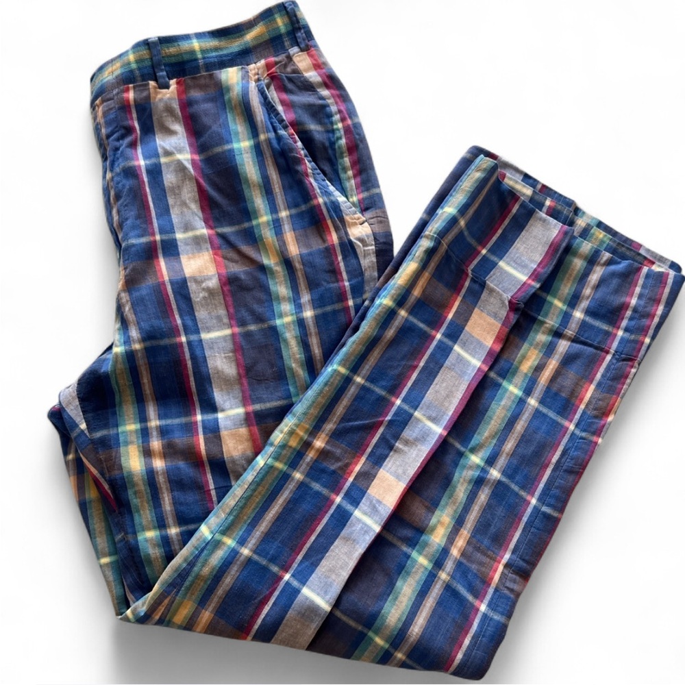 Brooks Brothers Blue and Yellow Relaxed Fit Pants